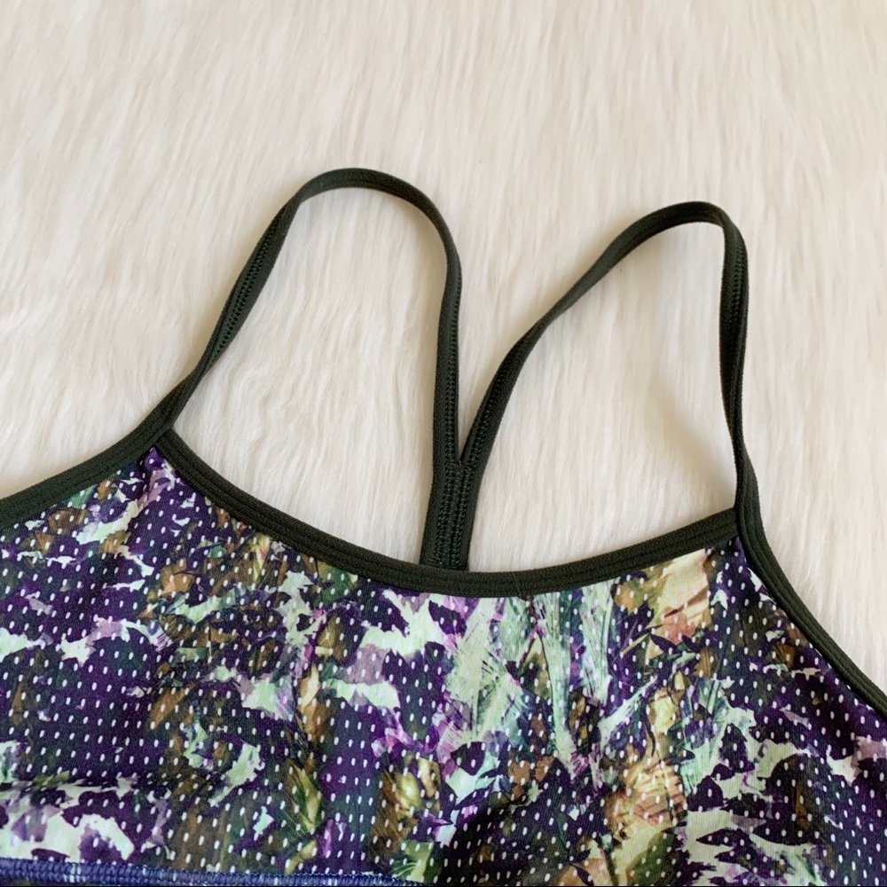 Lululemon Flow Y Bra IV Floral Sport Gator Green - Picture 13 of 13